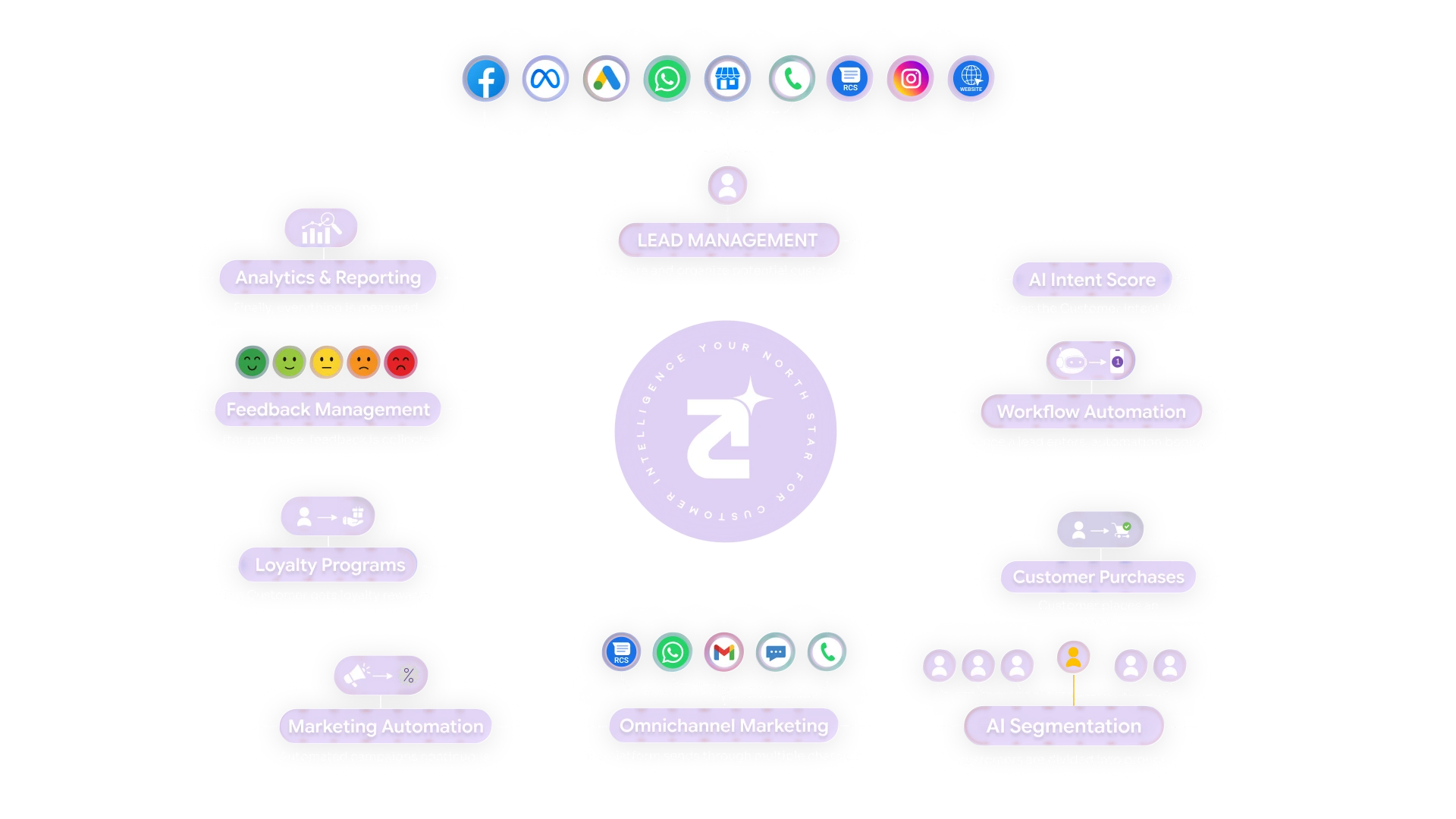 Zithara AI CRM platform dashboard - 9 powerful tools in one platform for retail businesses, stop juggling tools and start converting more customers